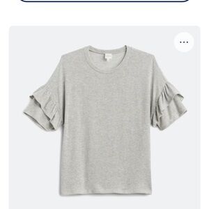 NWOT Kaileigh brand  Gray Ruffle Sleeve Knit Top. Stitch Fix Size Large